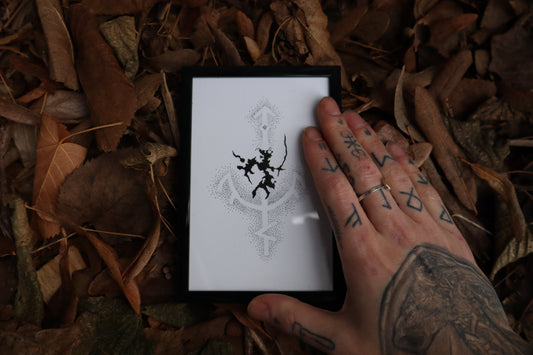 The Path of a Warrior - Framed Original Drawing