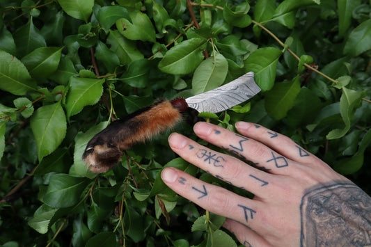 Reserved for D.C. - Damascus Red Fox Paw Cleaver