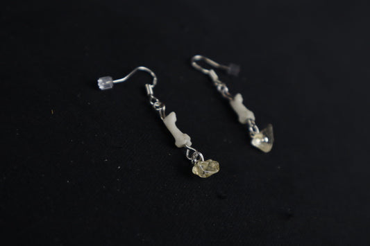 Cat Phalange and Citrine Earrings