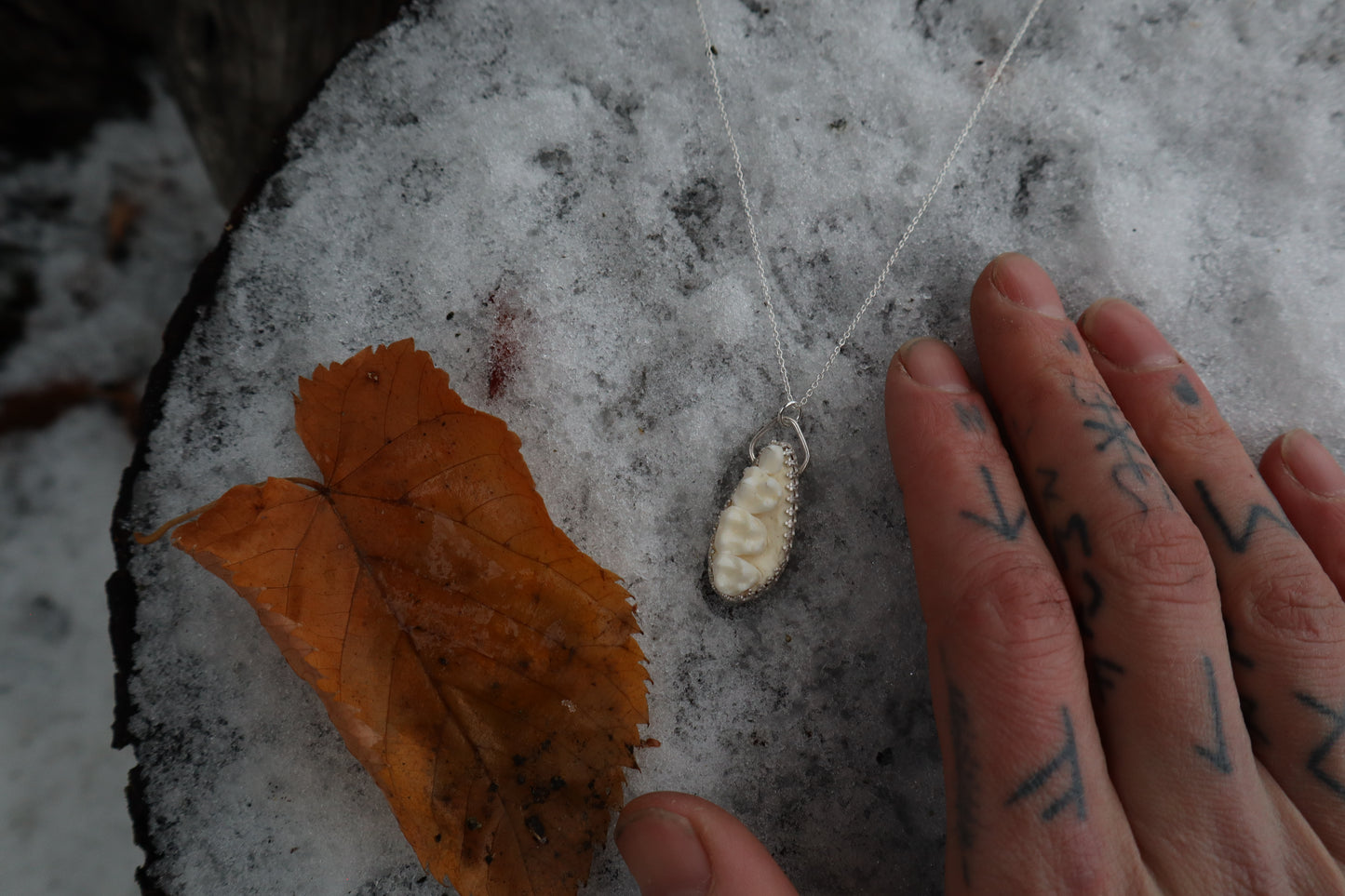 Raccoon Skull Fragment Necklace - .925 Sterling Silver