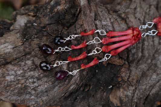 Naturally Stained Kitten Arm Fluid Articulation with Garnet "Claws"