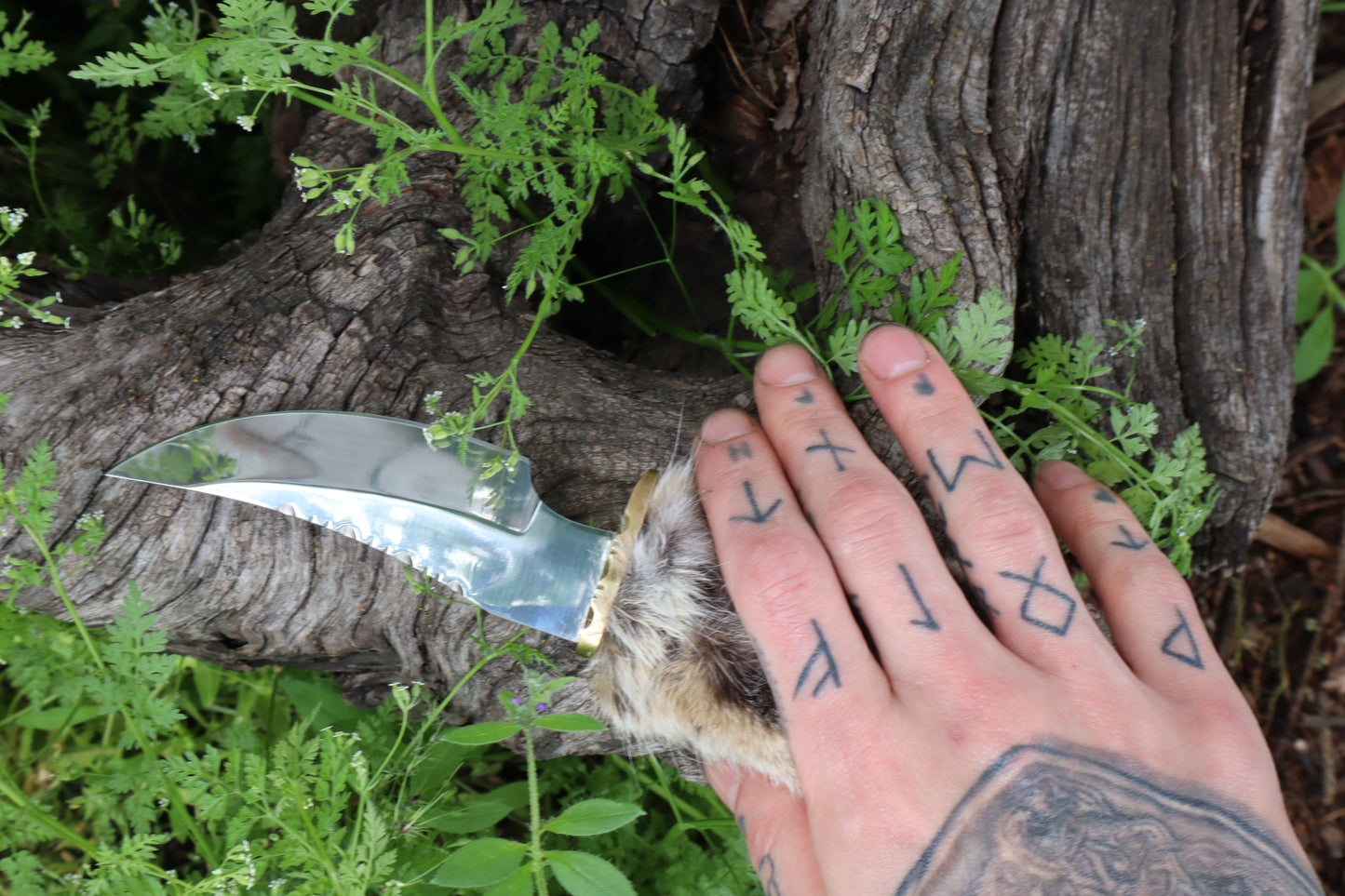 Bobcat Paw Knife with Leather Sheath