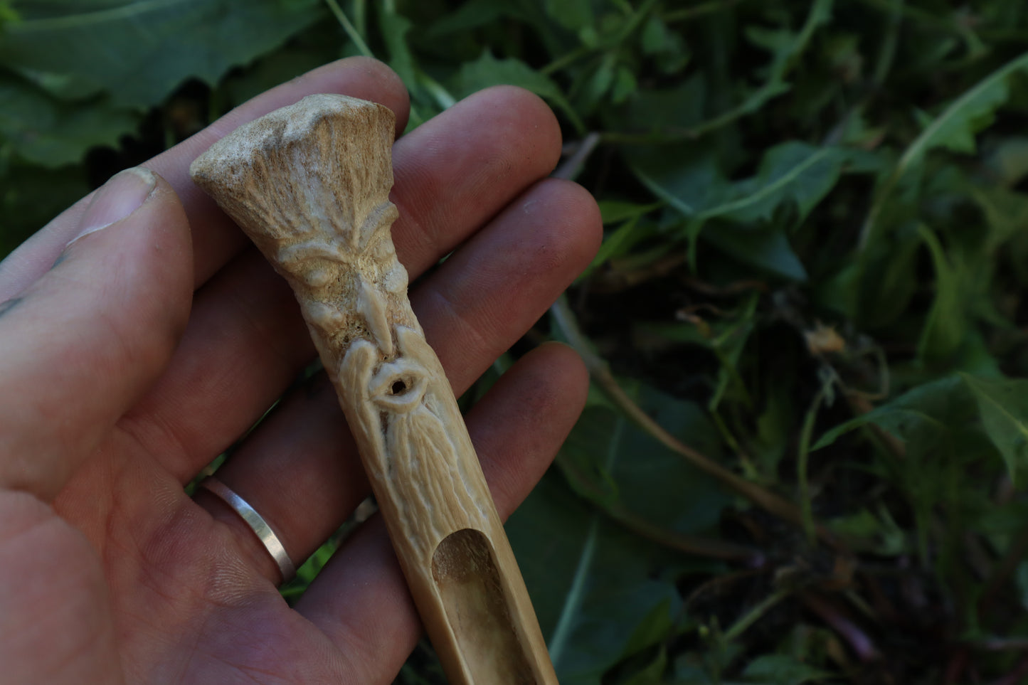 German Shepherd Bone Green Man Incense Burner