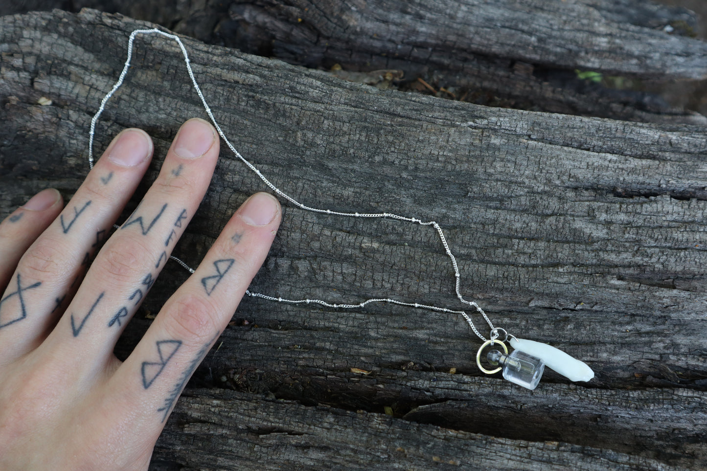 Gray Wolf Moon Water Necklace