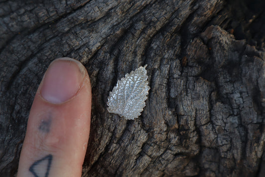 Stinging Nettle Leaf Charm - .999 Fine Silver