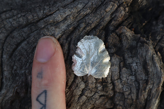 Marshmallow Leaf Charm - .999 Fine Silver