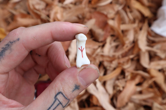 Mountain Lion Bone Divination Set - Burgundy and Jet Black