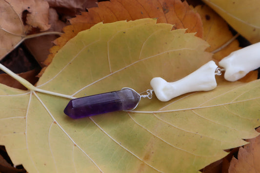 Fluid Mountain Lion Toe Articulation with an Amethyst Point "Claw"
