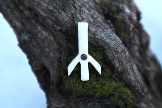 Algiz Wolf Bone Talisman