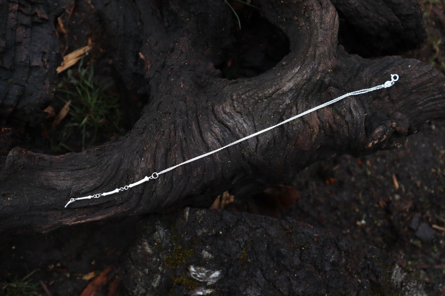 Fluid Articulated Coyote Tail Necklace - .925 Sterling Silver