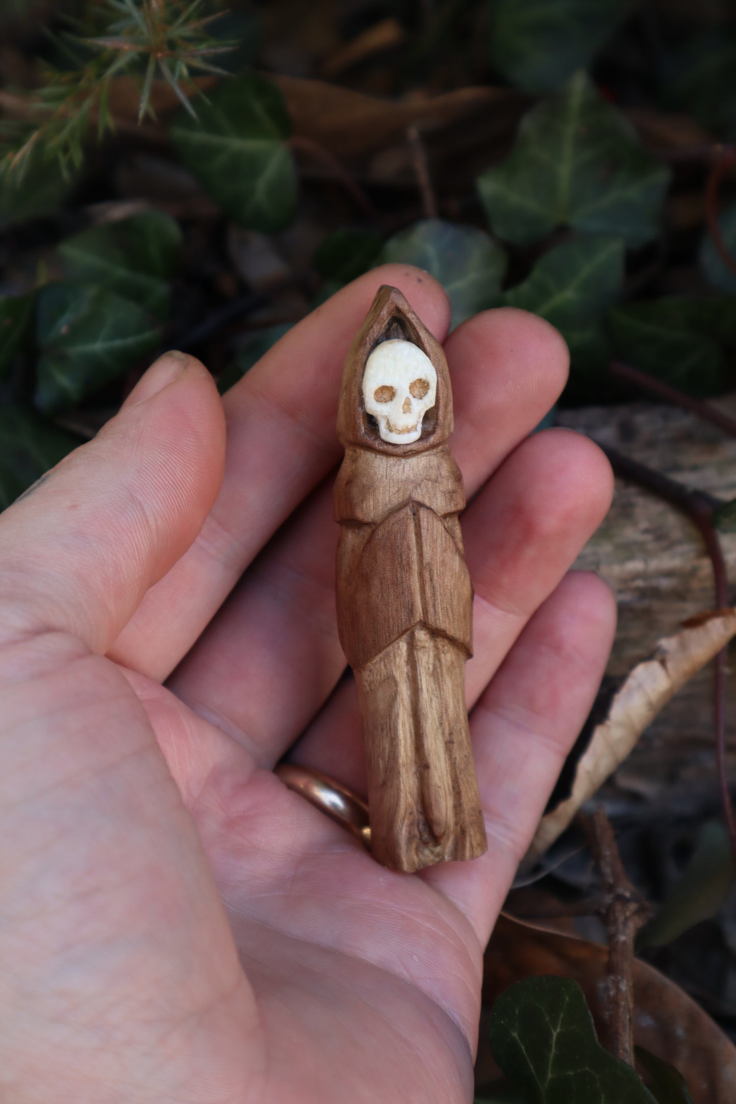 Reserved for Tommy - Black Walnut and Goat Skull Chaos Monk