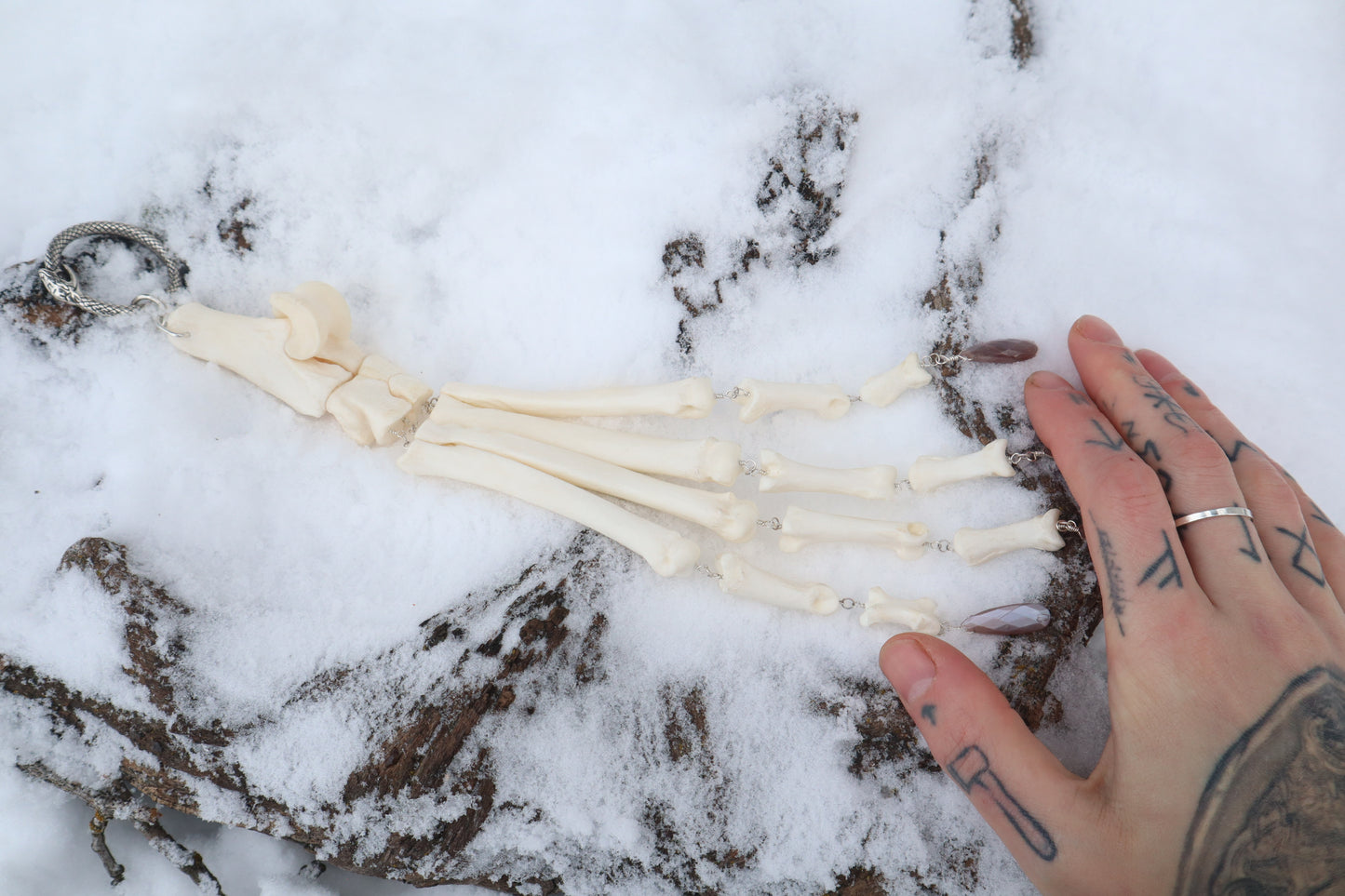 Fluid Wolf Paw Articulation with Chocolate Moonstone "Claws"