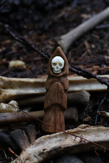 Reserved for Lady Hephaestus - Black Walnut and Goat Skull Chaos Monk
