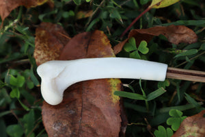 Black Walnut and Bobcat Humerus Offering Spoon