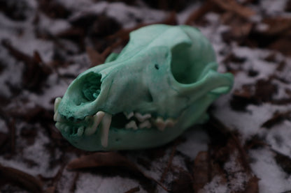 Reserved for Brandon - Blue Copper Coyote Skull
