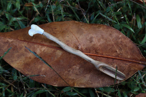 Black Walnut and Pine Marten Femur Offering Spoon