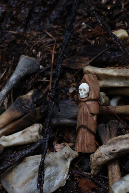 Reserved for Lady Hephaestus - Black Walnut and Goat Skull Chaos Monk