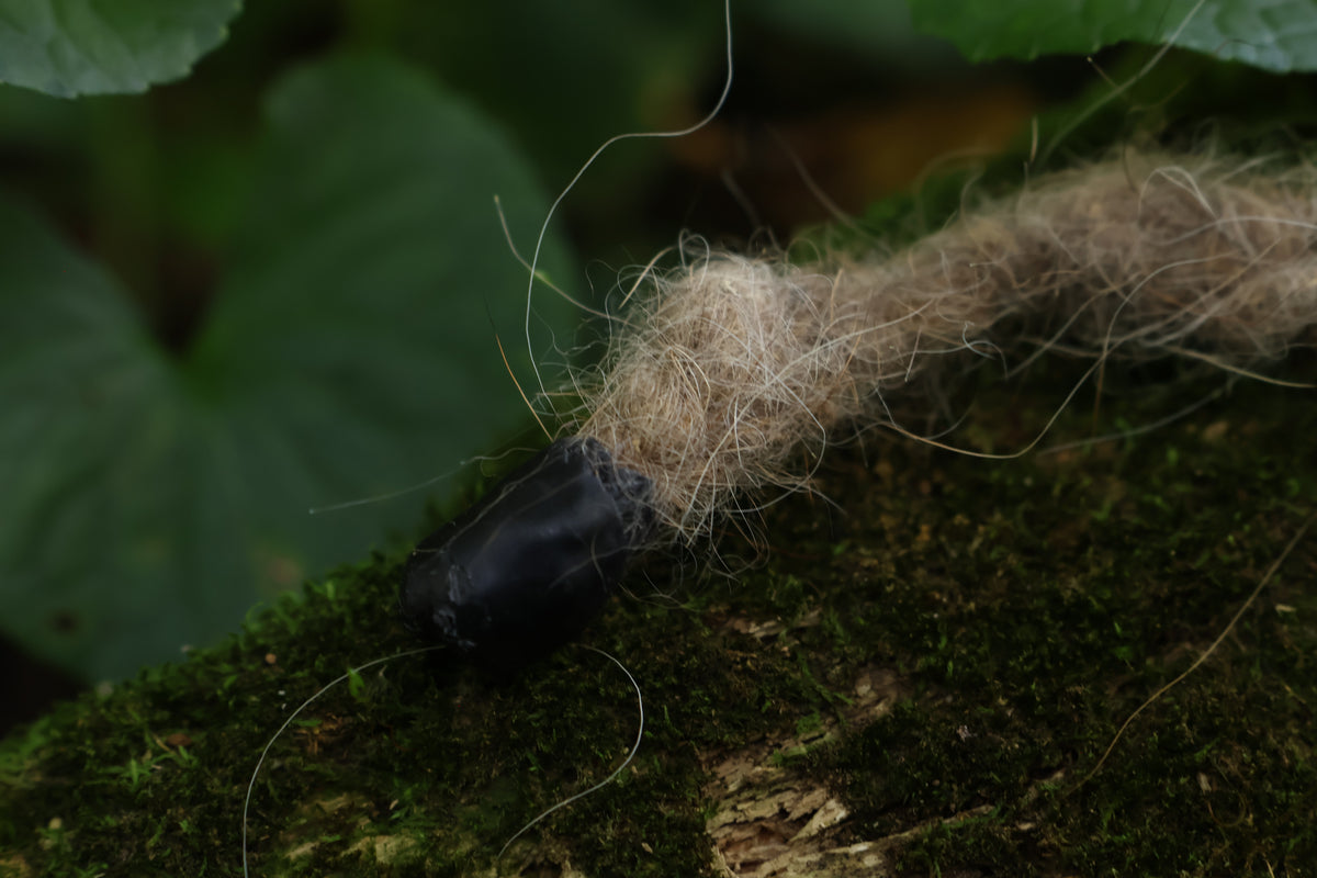 Mountain Lion Fur Braid with Amber Gemstone
