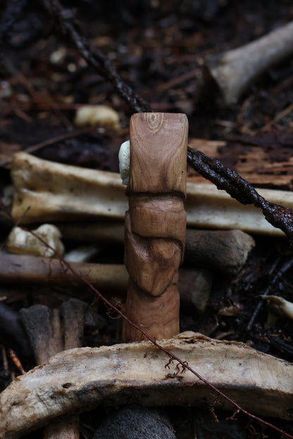 Reserved for Lady Hephaestus - Black Walnut and Goat Skull Chaos Monk