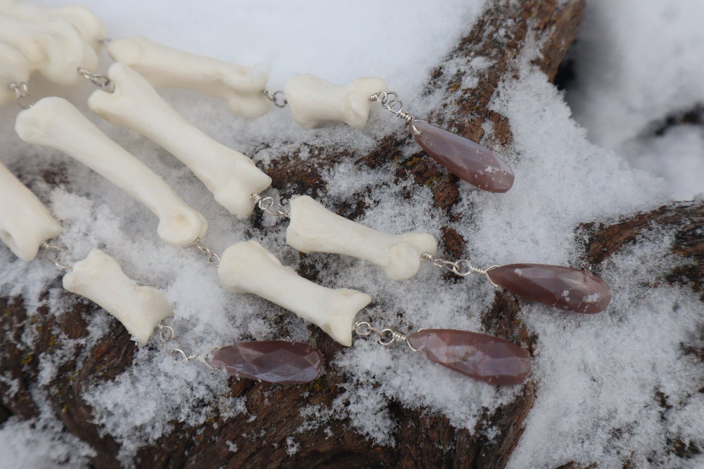 Fluid Wolf Paw Articulation with Chocolate Moonstone "Claws"