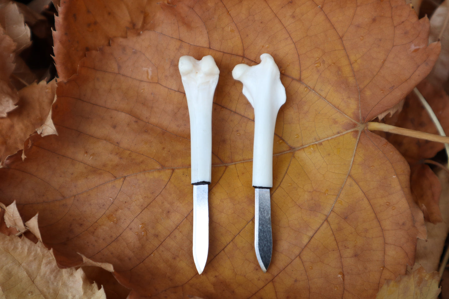 Reserved for Hannah - Rabbit Femur Knives
