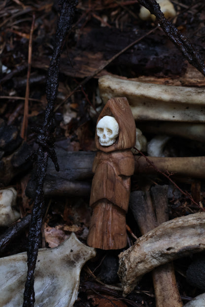 Reserved for Lady Hephaestus - Black Walnut and Goat Skull Chaos Monk