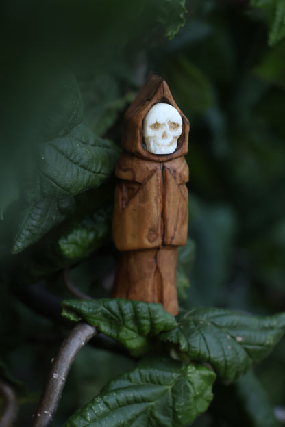 Reserved for Ashton - Black Walnut and Goat Skull Chaos Monk