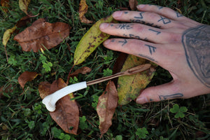 Black Walnut and Bobcat Humerus Offering Spoon