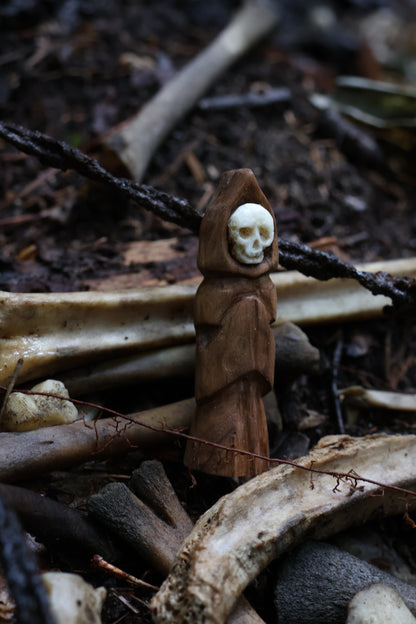 Reserved for Lady Hephaestus - Black Walnut and Goat Skull Chaos Monk