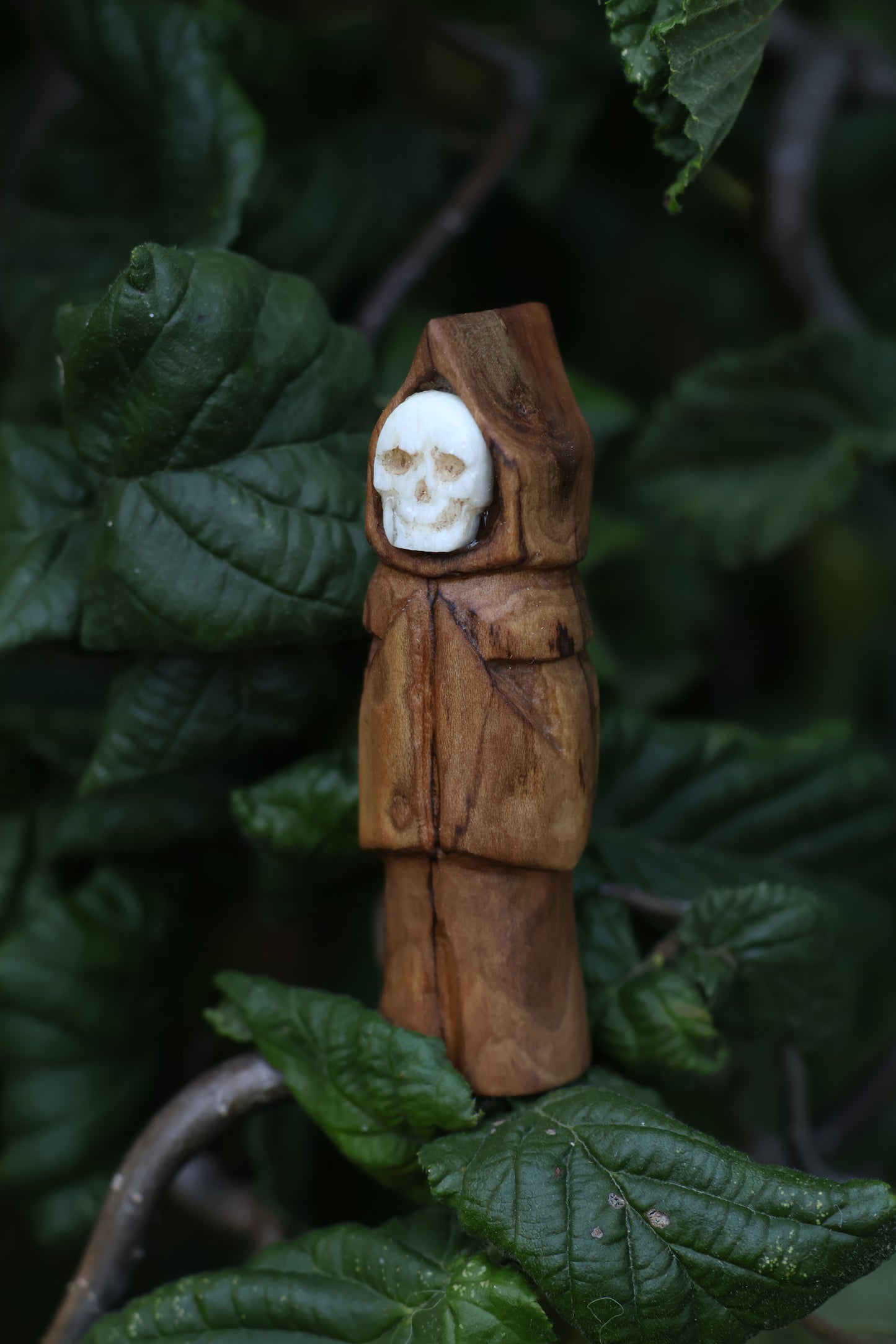 Reserved for Ashton - Black Walnut and Goat Skull Chaos Monk