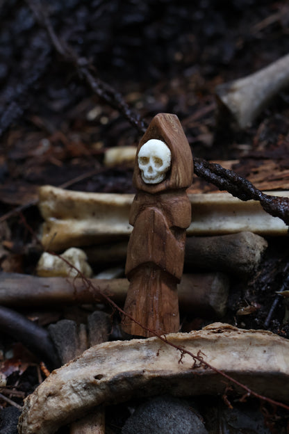 Reserved for Lady Hephaestus - Black Walnut and Goat Skull Chaos Monk