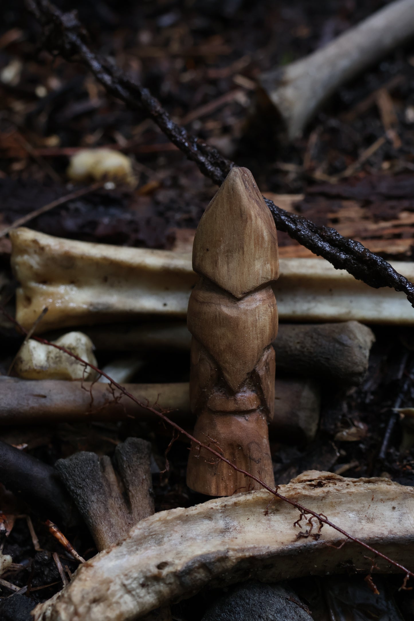 Reserved for Lady Hephaestus - Black Walnut and Goat Skull Chaos Monk