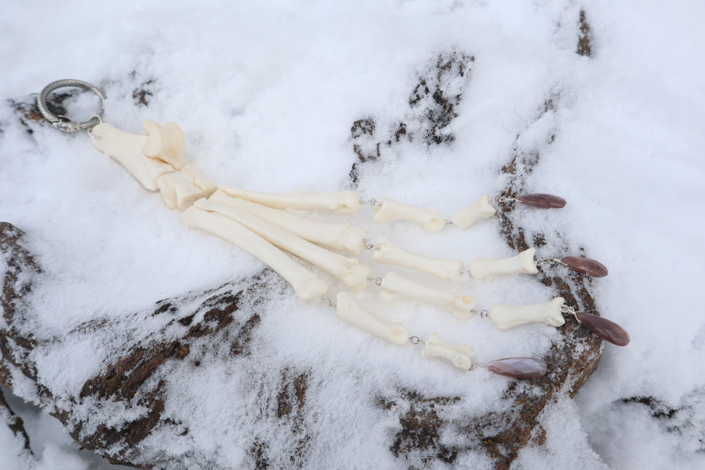 Fluid Wolf Paw Articulation with Chocolate Moonstone "Claws"