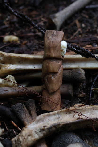 Reserved for Lady Hephaestus - Black Walnut and Goat Skull Chaos Monk