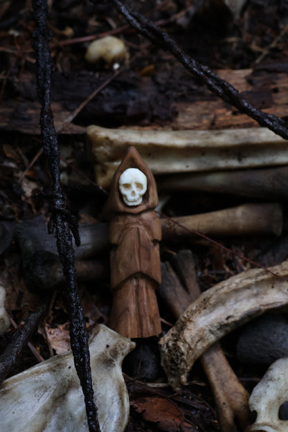 Reserved for Lady Hephaestus - Black Walnut and Goat Skull Chaos Monk