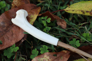 Black Walnut and Bobcat Humerus Offering Spoon