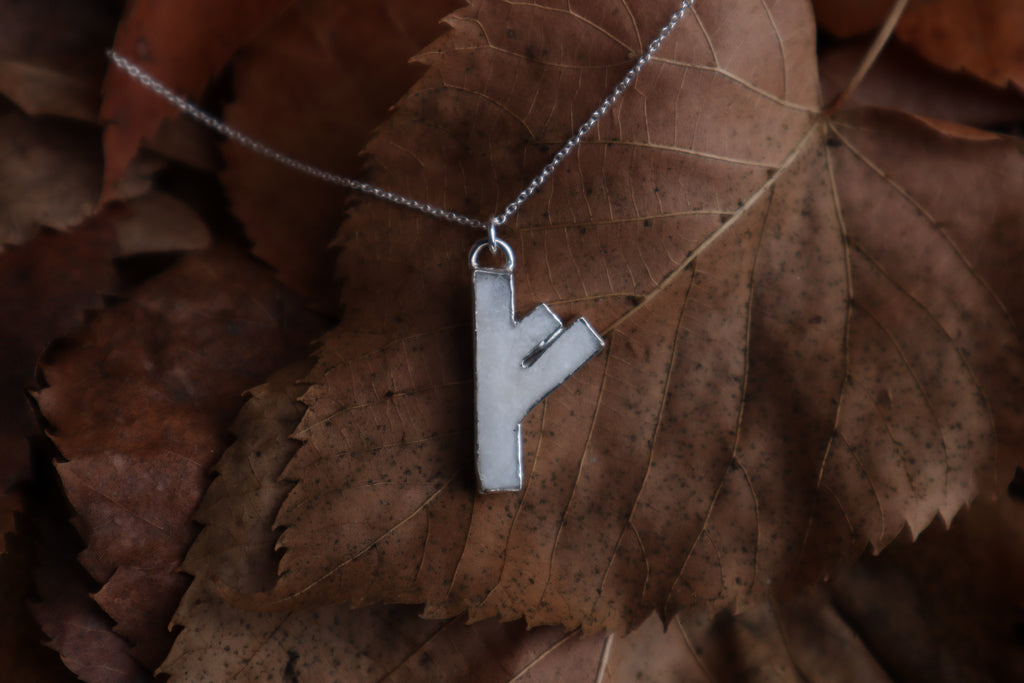 Fehu Wolf Bone and Silver Talisman