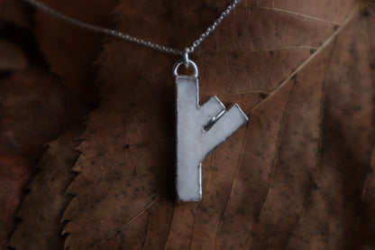 Fehu Wolf Bone and Silver Talisman