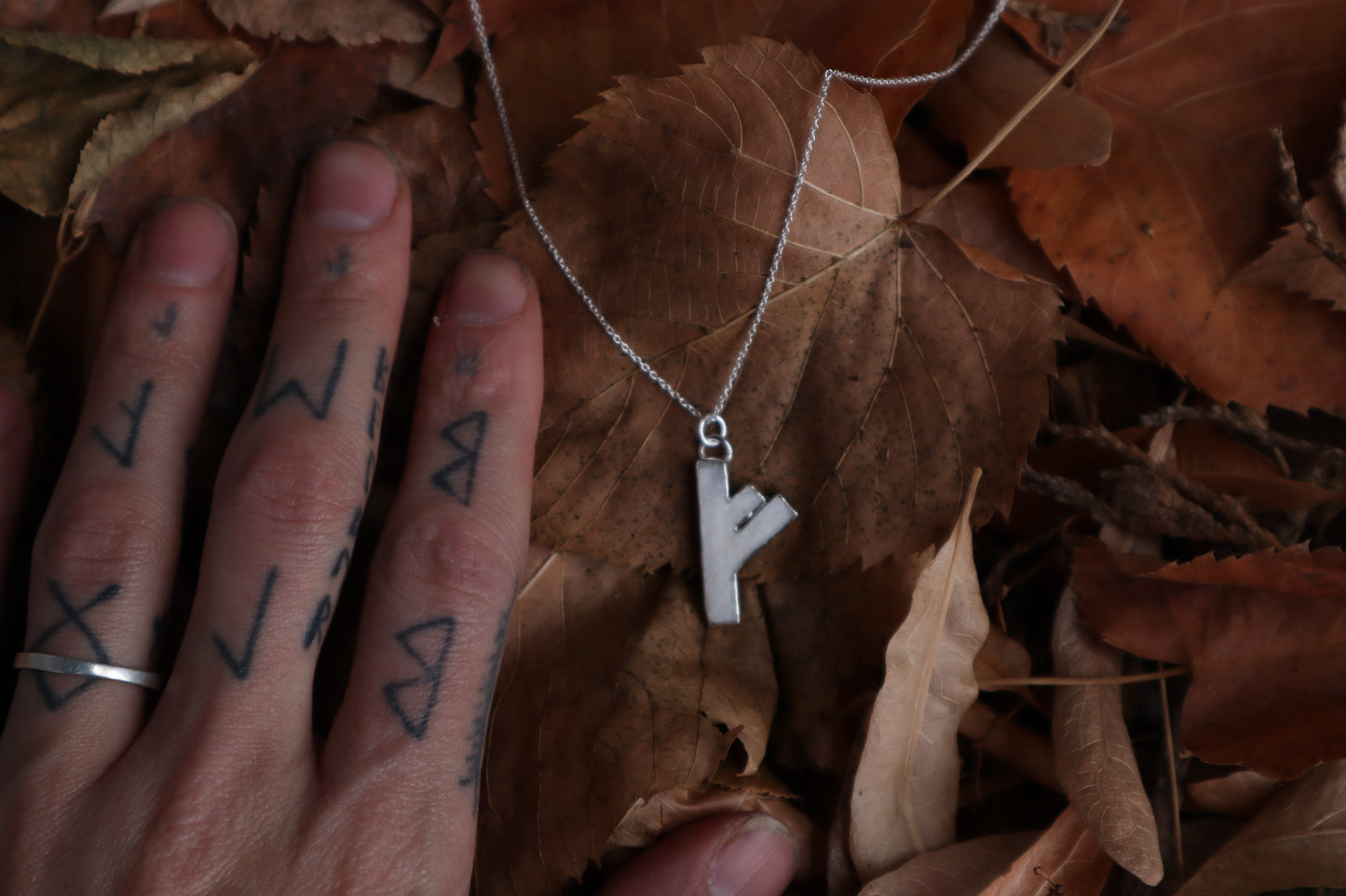 Fehu Wolf Bone and Silver Talisman