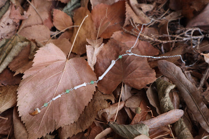Raccoon Lariat Necklace with Chalcedony Gemstones
