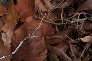 Raccoon Lariat Necklace with Chalcedony Gemstones