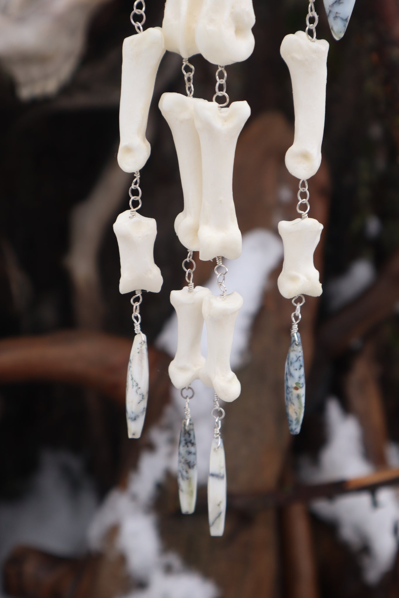 Reserved for Nicole - Fluid Wolf Paw Articulation with Dendritic Opal "Claws"