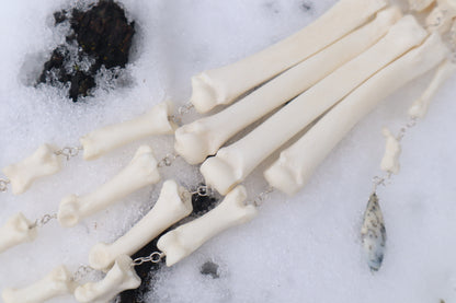 Reserved for Nicole - Fluid Wolf Paw Articulation with Dendritic Opal "Claws"