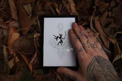 The Path of a Warrior - Framed Original Drawing