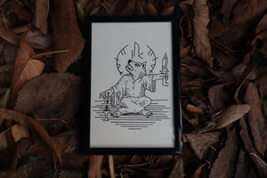 þursaseiđr - Framed Original Drawing