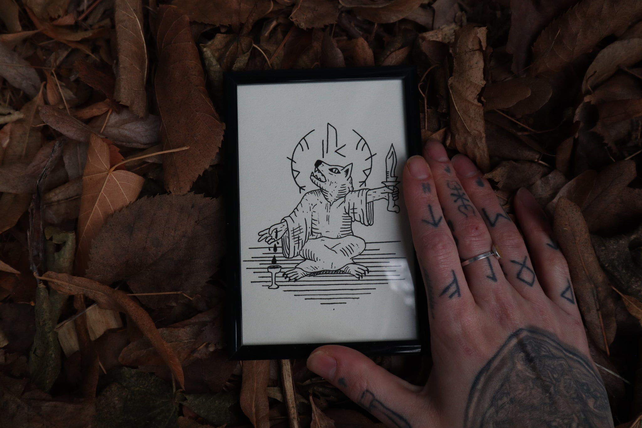 þursaseiđr - Framed Original Drawing