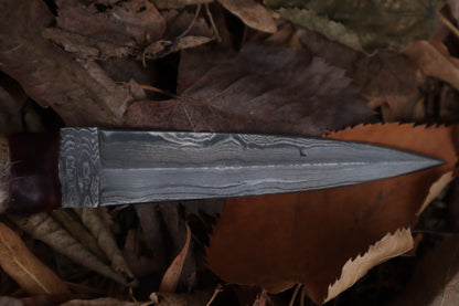 Spotted Damascus Coyote Paw Knife