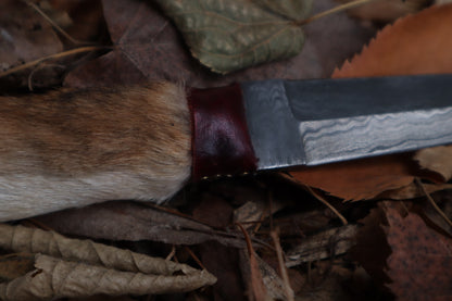 Spotted Damascus Coyote Paw Knife