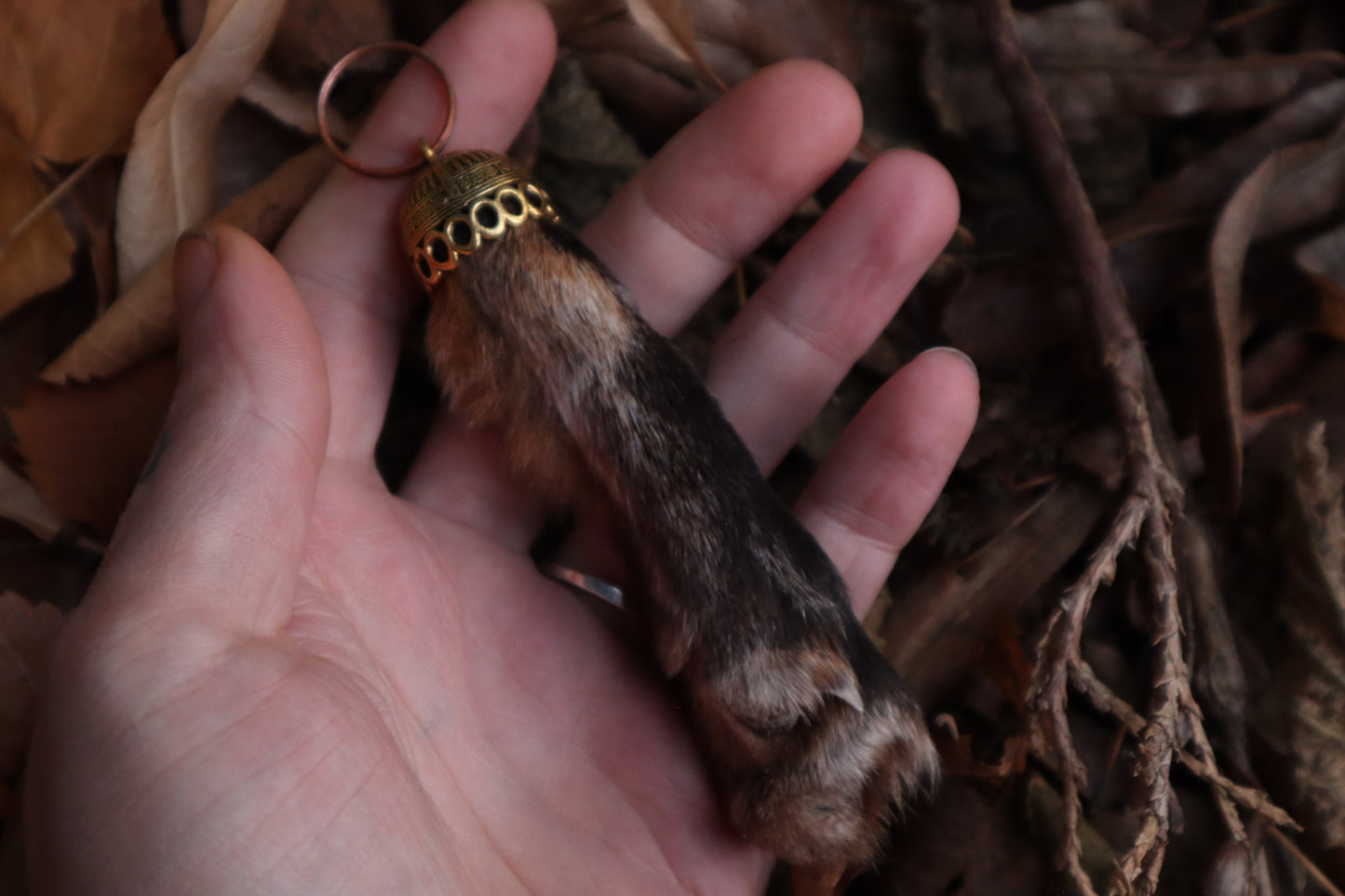 Red Fox Paw Keychain
