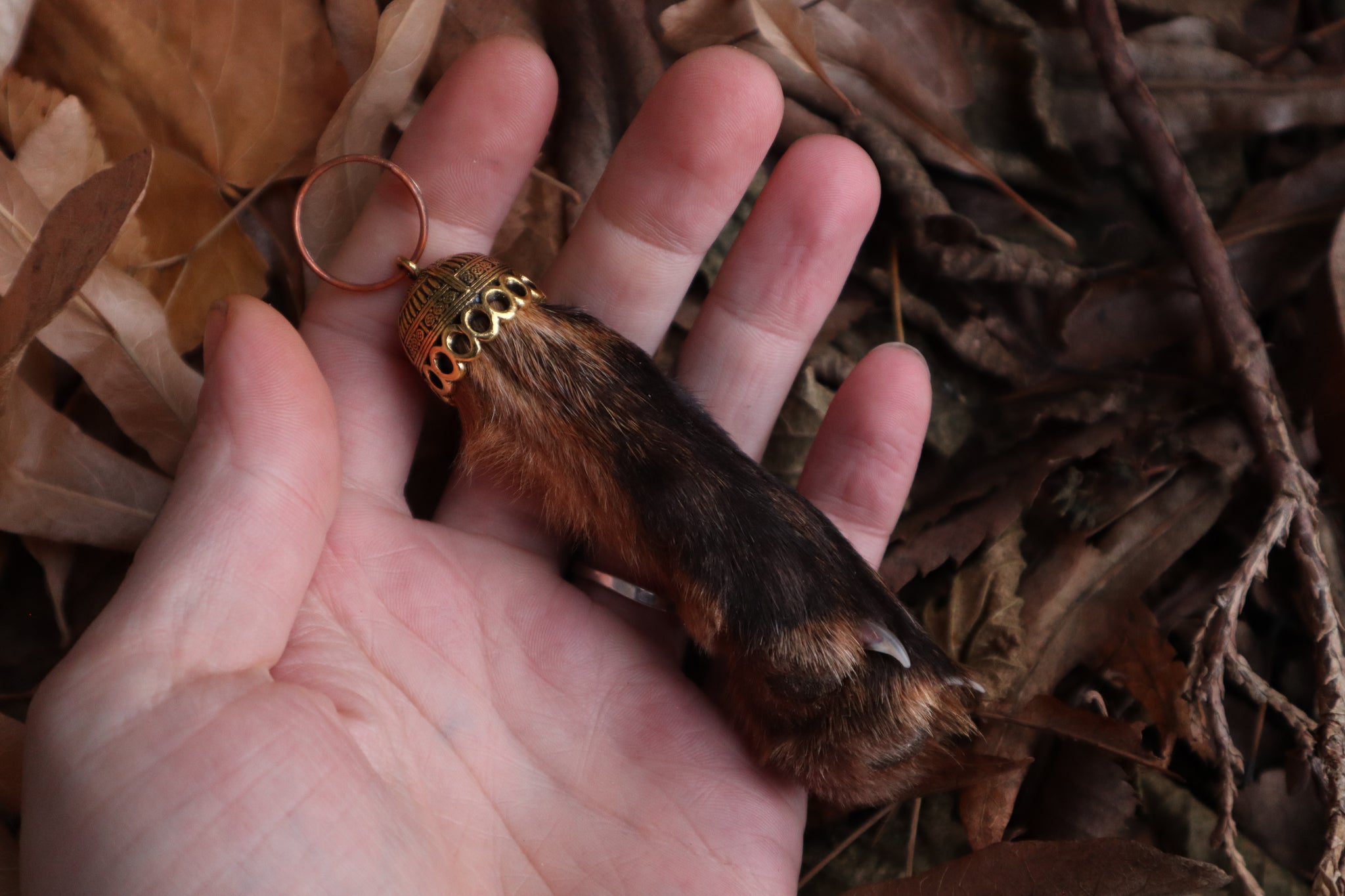 Red Fox Paw Keychain